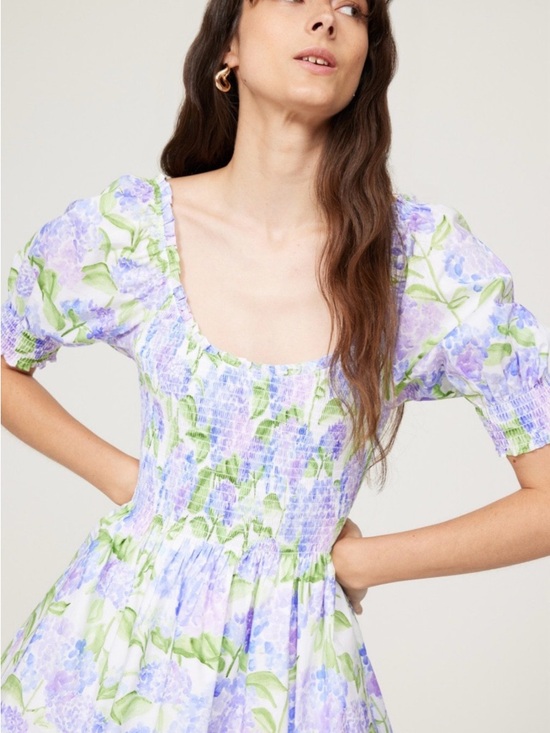 Hill House Home Dresses & Skirts - Floral Smocked Mini Dress in Lavender